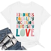 Kindness Teacher Shirt Women Special Education Shirts Teacher Life Love T-Shirt Inspirational Letter Print Tee Top