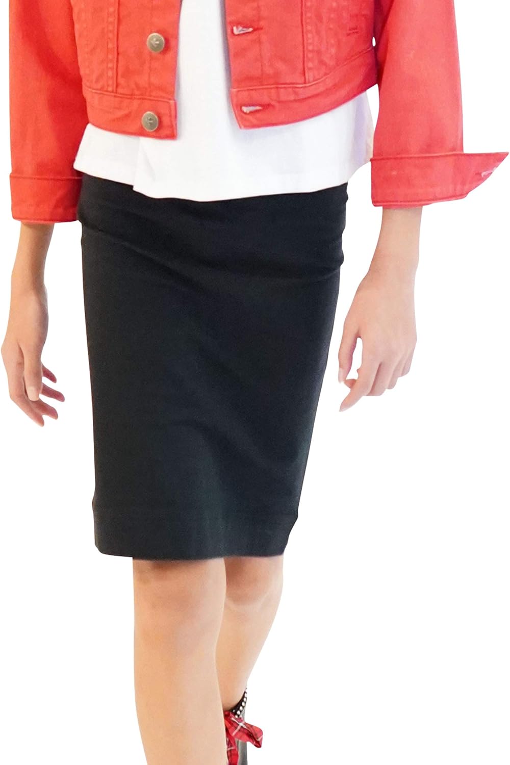 KIDPIK 3-Pack Pencil Skirts - Knee Length Skirt for Girls 4 Years & Up - Black, Rose, Pink Colors to Choose from -: Clothing