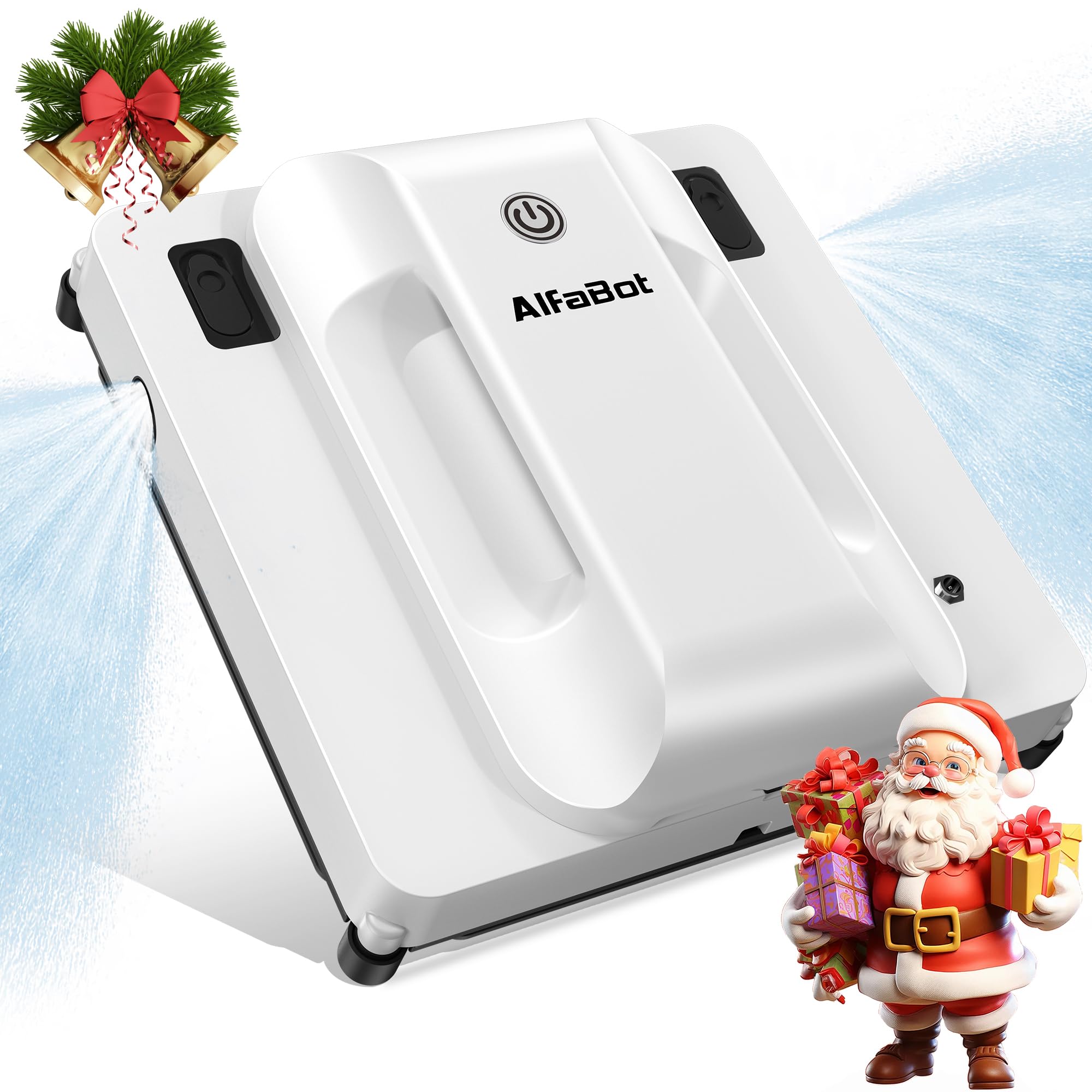 Photo 1 of AlfaBot Window Cleaner Robot, Upgraded Intelligent Dual Water Spray & 3800PA Suction Power Window Cleaner with Edge Detection Technology, Perfect for High-Rise Windows, Tiles and Glass, Outdoor Use