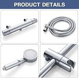 kisimixer Thermostatic Shower Mixer with Adjustable Riser Kit Chrome view 8