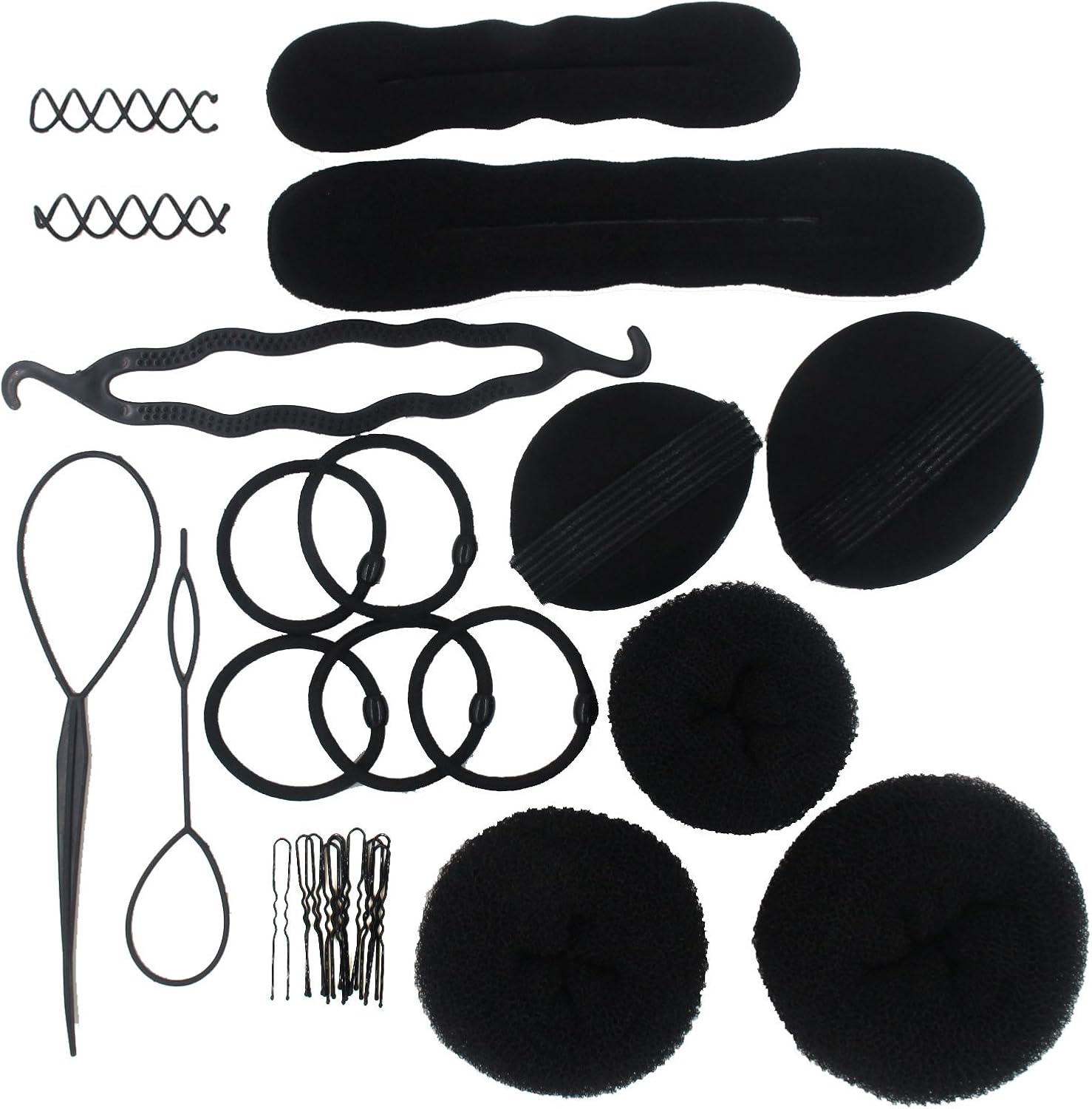 Hair Styling Accessories Kit Set for DIY (Black) Amazon.co.uk Jewellery