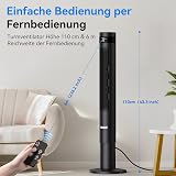 YASHE 43 inch Tower Fan with Remote 85° Oscillation 12-Hour Timer 3 Speeds view 4