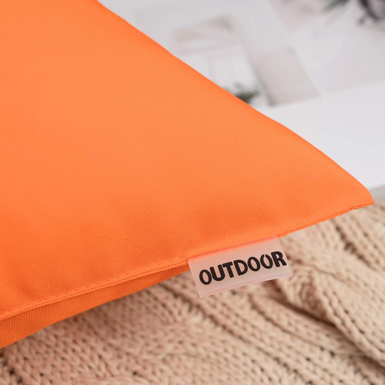 MIULEE Pack of 2 Decorative Outdoor Waterproof Pillow Covers Square Garden Cushion Sham Throw Pillowcase Shell for Patio Tent Couch 16x16 Inch Orange: Kitchen & Dining