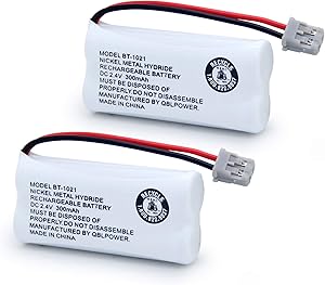 QBLPOWER BT1021 BBTG0798001 Battery Compatible with Uniden DECT 6.0 BT1008 BT-1021 BT1016 Cordless Phone Rechargeable 2.4V NIMH (2 Pack)