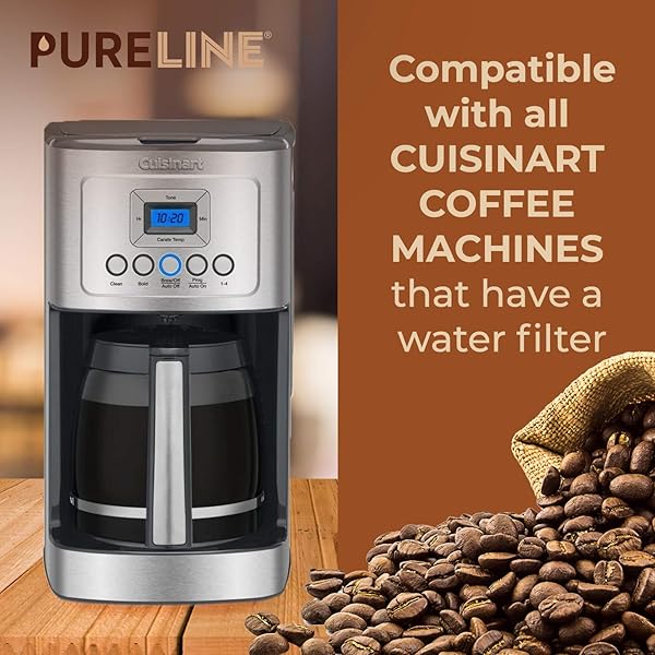 CUISINART® COFFEE FILTER REPLACEMENT – 12 PACK CUISINART® COFFEE MAKER WATER FILTER BY PURELINE – CHARCOAL WATER FILTER – FOR ALL CUSINART COFFEE MACHINES
