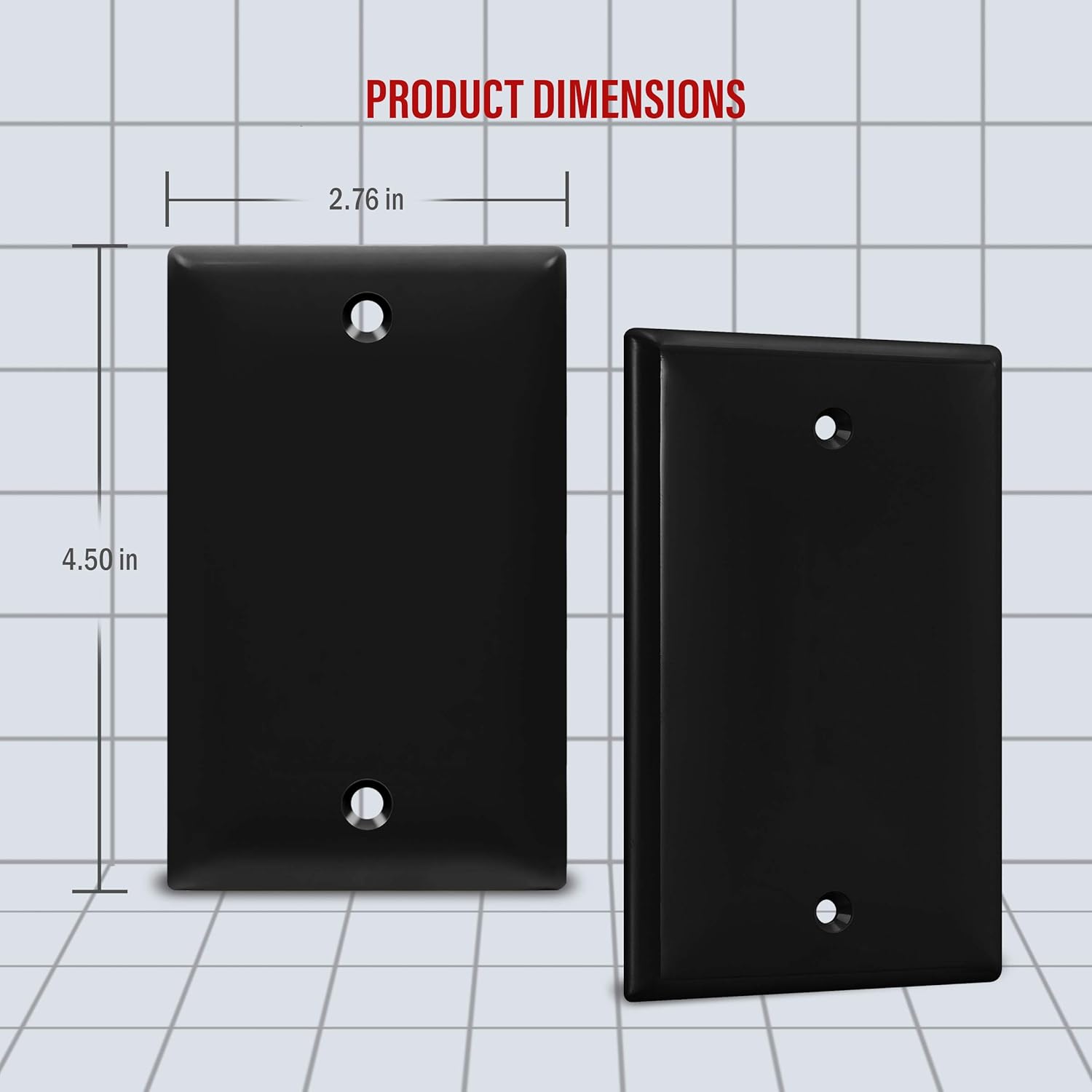ENERLITES Blank Device Wall Plate, Size 1-Gang 4.50" x 2.76", Polycarbonate Thermoplastic, 8801-BK-10PCS, Black (10 Pack): Home Improvement