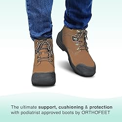 Orthofeet Men's Orthopedic Brown Leather Granite