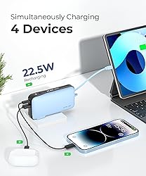 JOYFAR Portable Charger with Built-in USB-C Cable