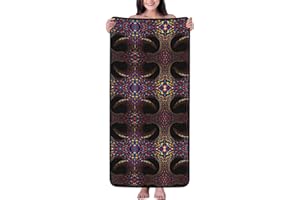 JKDGOJ Black Mobius Strip Pattern Adult-Sized Absorbent Bath Towel for Household use, Coral Velvet Edging, 27x55in, Bathroom 