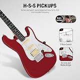 Donner 39 Inch Electric Guitar Set with Amplifier and Accessories Red view 4