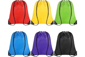 Grneric Drawstring Backpack Bulk 6 PCS, Drawstring Bags String Backpack Cinch Sack Gym Bags for Sport Trip Beach Swimming, 6 Color