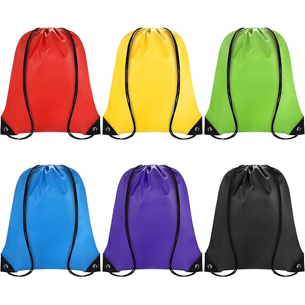 Lightweight Drawstring Backpack with 2 Compartments, Holds 14\