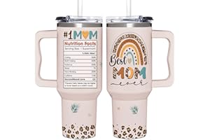 365FURY Mothers Day Gifts For Mom From Daughter, Son - Best Mom Ever Gifts - Birthday, Christmas Presents For Mom - New Mom Gifts For Women - 40oz Tumbler With Handle Straw