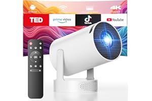 Mini Projector, Portable WiFi 6 Bluetooth Projector Built-in Speaker with Auto Keystone & 220° Rotating Stand, Support 1080P 