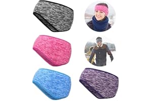 4 Pcs Ear Warmer Headbands, Full Cover Running Ear Muffs Fleece Sports Headband Winter Ear Warmer Running Headband for Women 