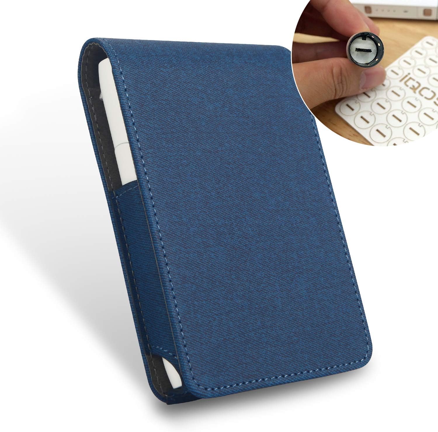 iQOS 3.0 Case Electronic Cigarette Protective Holder,Cigar Cover PU Leather Cover Case for IQOS 3 (Slim, Navy Blue)