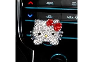 PANGPAI Car Cute Push to Start Button Cover Accessories, Bling Crystal Car Engine Start Stop Button Cover, Red Car Decoration Interior Sticker Decal for Women Girl