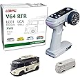 LDARC 1:64 Scale Mini RC Sports Car 2.4Ghz Ideal for Racing Enthusiasts, Racing Remote Contrl Car Model with RGB Lights Comes with DIY Interchangeable Body Case(Grey)