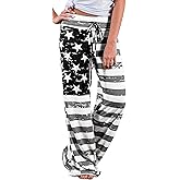 iniber Women's Comfy Pajama Pants Casual Lounge Pant Wide Leg Palazzo Stretch Drawstring Bottoms