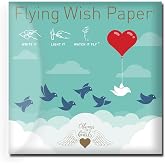 Flying Wish Paper Always in Our Hearts Mini Wishing Kit, Sympathy Gift | Memorial Keepsake, Remembrance Gift, Comfort and Reflection, 15 Wishing Papers, 5 Launching Platforms, Gold Pencil