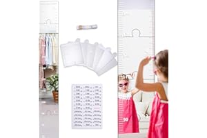 Puzzle Mirror Growth Chart, 47.24x7.09in Acrylic Growth Chart Mirror for Wall Height Measuring Mirror Kids Height Wall Chart 