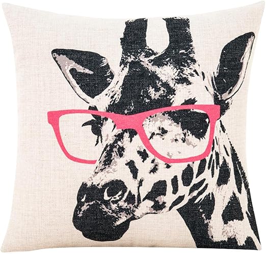 Amazon Com Mr Fantasy Pop Art Giraffe Throw Pillow Cover Cotton