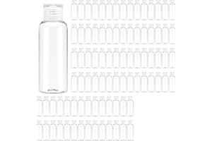 200 Pcs 2 oz/60 ml Clear Plastic Empty Bottles,Small Travel Size Bottles with Flip Cap Refillable Transparent Dispenser Conta