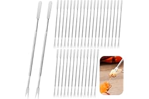 Worldity 50 Pcs Stainless Steel Seafood Forks, 6.3 Inch Crab Tools for Eating, Quick Lobster Cracker Tool, Crab Leg Picks For