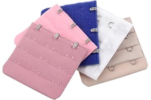 UEYGHEP 5 Pcs Lady 3 Rows Bra Back Bank Extenders Buckle Hook Khaki Dark Blue Pink