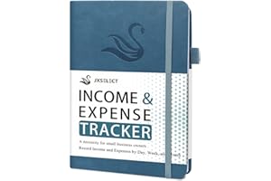 JXSELECT Elegant Income and Expense Tracker Notebook – Accounting Ledger Book for Small Business Owners – Income and Expense Log Book with – Undated Bookkeeping Record Book, 5.7″ x 8.5″ (Dark Teal)