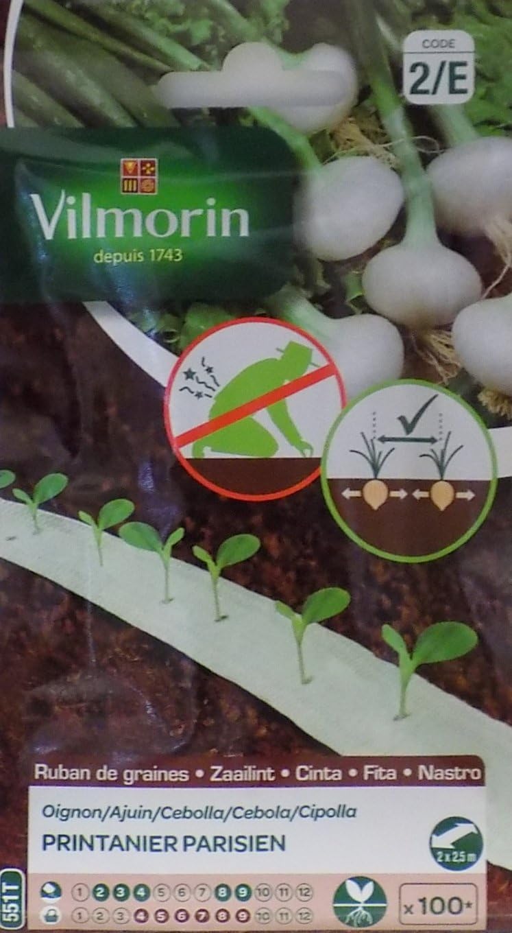 Vilmorin 2 Cintas con 100 Semillas Cebolla PRINTANIER Parisien ...