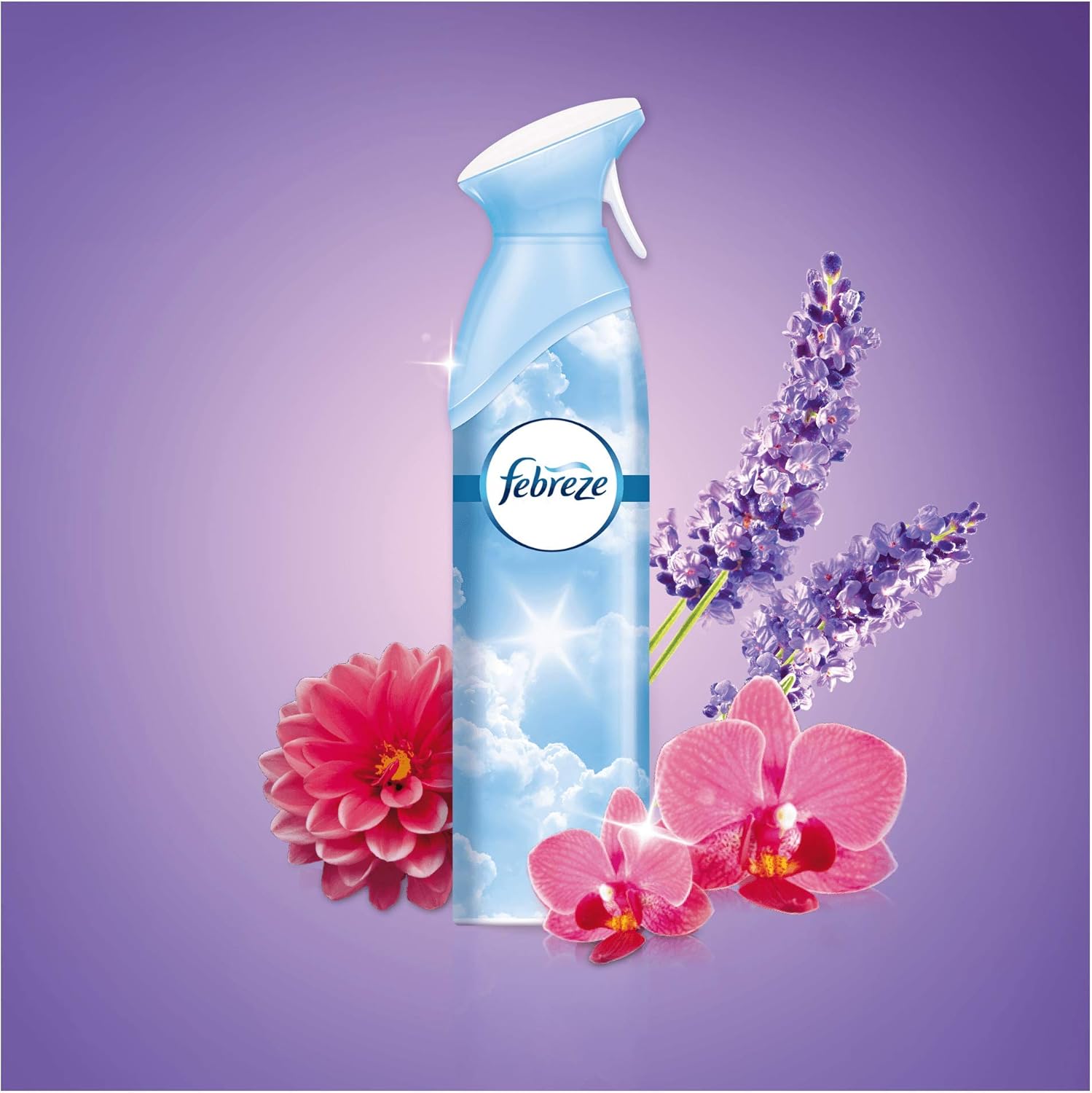 Febreze Air Freshener Spray, Odour Eliminator and Bathroom Freshener, lavender, 1.8 Litre (300 ml x 6) - Image 4