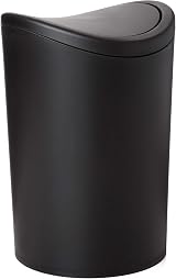 TATAY Bathroom Bin Swing Lid 6L Black Made in Spain 19x19x28 cm view 1