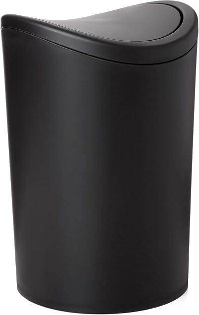 TATAY Bathroom Bin Swing Lid 6L Black Made in Spain 19x19x28 cm