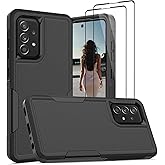 Jeylly Case for Samsung Galaxy A52 5G / A52s 5G, Heavy Duty Shockproof Anti Scratch Soft Bumper Hard PC Rugged Phone Cover for Samsung Galaxy A52 5G, Black