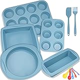 Silicone Nonstick Baking Pans Mold Tray Supplies Tools Bakeware Set, BPA Free Food Grade for Muffin Pizza Tiramisu Loaf Bread