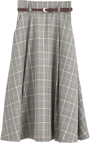 Amazon マジェスティックレゴン Majestic Legon レディフレアースカート S ブラック柄 ベルト 通販