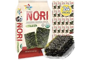 KIMNORI Seasoned Seaweed Snacks Sheets – Organic Sweet 'N Spicy Flavor 24 Individual Packs Roasted Crispy Premium 100% Natural Laver Kim Nori 4g 0.14 Ounce 김 のり 海苔 紫菜