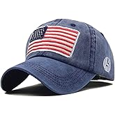 LOKIDVE Men's USA American Flag Baseball Cap Embroidered Polo Style Military Army Trucker Hat