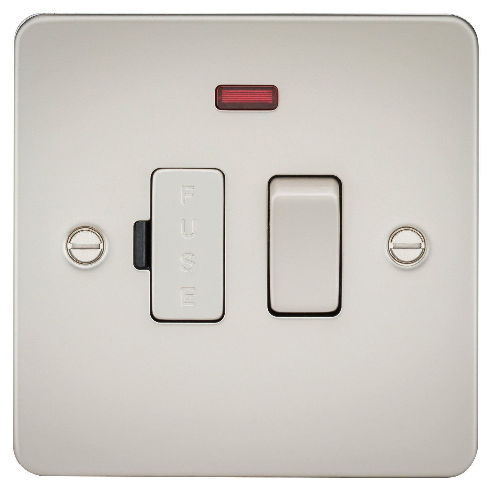 Knightsbridge FP6300NPL 13 A Flat Plate Switched Fused Spur Unit with Neon, Pearl