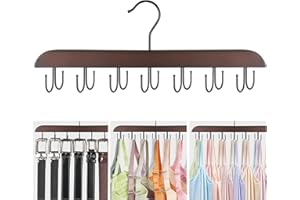 Mkono Belt Hanger Bra Hangers for Closet Organizer Space Saving with 14 Hooks for Tank Top, Belt, Sports Bra, Ties, Scarf Hol