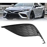 FZJDSD Matte Black Front Left Driver Bumper Fog Cover 8148206190 Compatible with Toyota Camry XSE SE 2021-2023