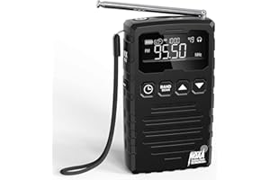 MESQOOL NOAA Weather Radio - Rechargeable NOAA/AM/FM Emergency Radio, Portable Pocket Radio, Longest Playtime, Best Reception, Digital Tuning, Auto Scan&Preset Function, Time Display, Mono Headphone Socket