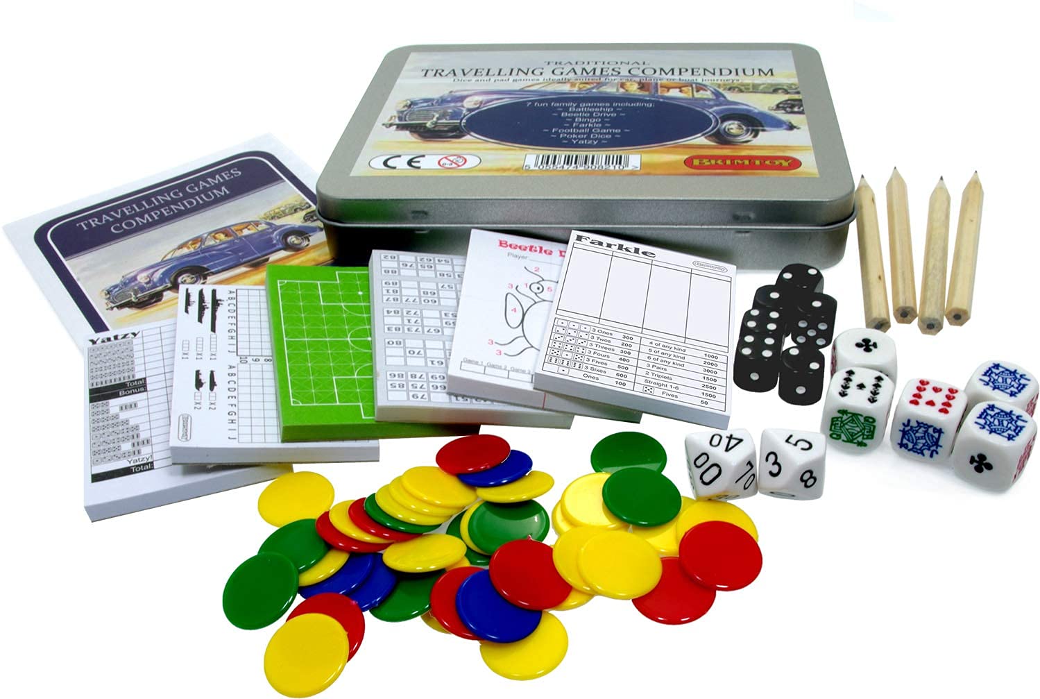 Brimtoy Travelling games compendium. Travel games tin.
