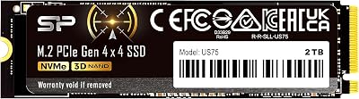 SP Silicon Power 2TB US75 NVMe Gen4 PCIe M.2 SSD 7000/6500 MB/s SP02KGBP44US7505