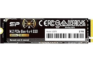 SP SILICON POWER Silicon Power 2TB US75 Nvme PCIe Gen4 M.2 2280 SSD R/W Up to 7,000/6,500 MB/s, Compatible with Playstation 5 (SP02KGBP44US7505)