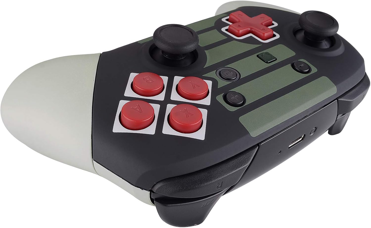 eXtremeRate Classics NES Style Soft Touch Faceplate Backplate Handles for Nintendo Switch Pro Controller, DIY Housing Shell Grip and Buttons for Nintendo Switch Pro - Controller NOT Included: Computers & Accessories