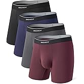 DAVID ARCHY Mens Underwear Breathable Second Skin Soft Modal Boxer Briefs for Men Pack, Wide Waistband No Ride Up