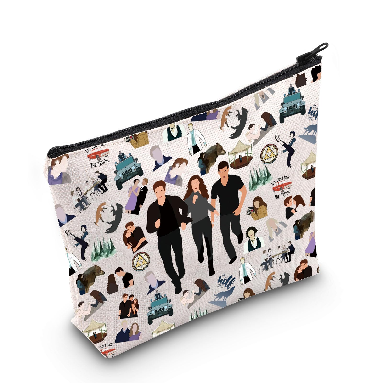 WZMPA Twilight Cosmetic Bag Edward Cullen & Bella Swan Fans Gift Twilight Character Makeup Zipper Bag, hey don't hate, Fit — image 1