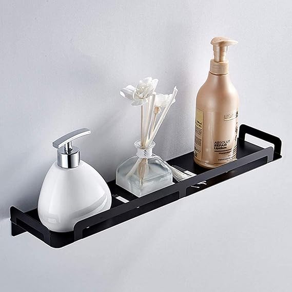 Y DWAYNE Estante de baño con riel Acero Inoxidable 304 Perchero Negro